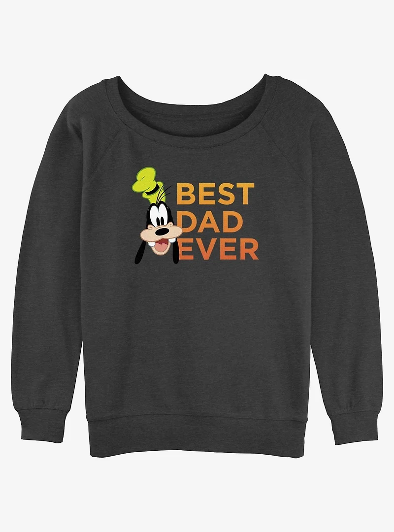Disney Goofy Best Dad Ever Girls Slouchy Sweatshirt