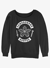 Stranger Things Demogorgon Hunter Girls Slouchy Sweatshirt