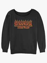 Stranger Things Fire Logo Girls Slouchy Sweatshirt