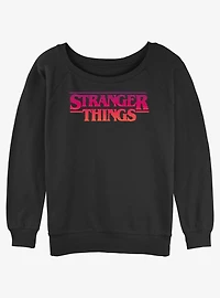 Stranger Things Grunge Logo Girls Slouchy Sweatshirt