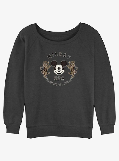 Disney Mickey Mouse Spirit of Tiger Girls Slouchy Sweatshirt
