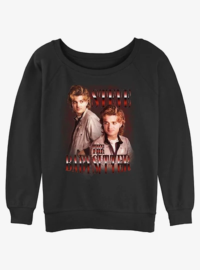 Stranger Things Steve The Babysitter Girls Slouchy Sweatshirt