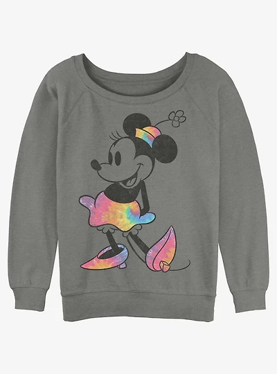 Disney Minnie Mouse Tie Dye Girls Slouchy Sweatshirt