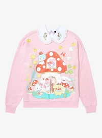 Sanrio Hello Kitty and Friends Mushroom Women's Plus Collared Crewneck - BoxLunch Exclusive