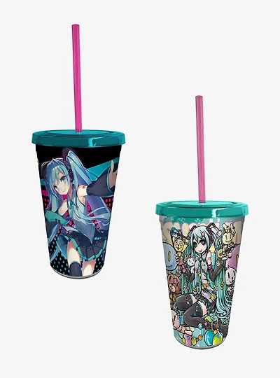 Hatsune Miku Tumbler With Straw 2 Pack