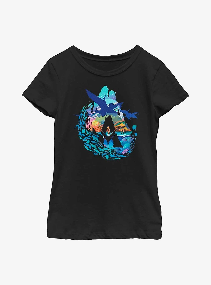 Avatar: The Way Of Water Scenic Flyby Logo Youth Girls T-Shirt