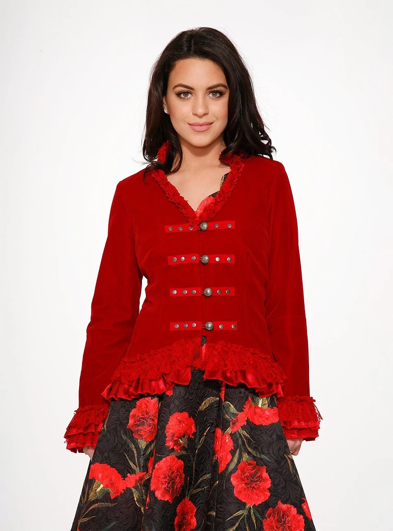 Red Velvet Tailed Jacket