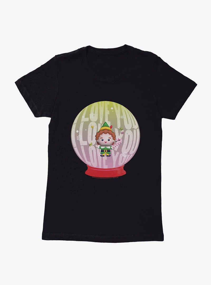Elf I Love You Snowglobe Womens T-Shirt