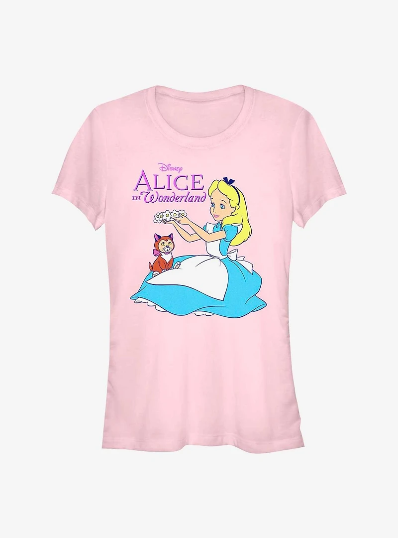 Disney Alice Wonderland Dinah Flower Crown Girls T-Shirt