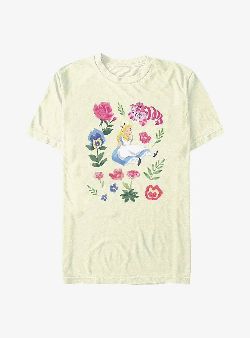 Disney Alice Wonderland Friends Flowers T-Shirt