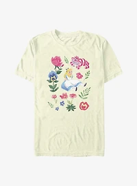 Disney Alice Wonderland Friends Flowers T-Shirt