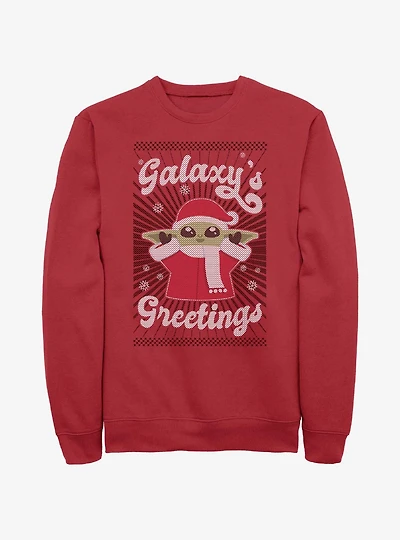 Star Wars The Mandalorian Grogu Galaxy's Greetings Sweatshirt