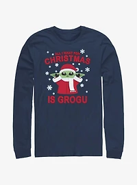 Star Wars The Mandalorian Grogu For Christmas Long-Sleeve T-Shirt