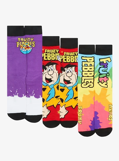 Fruity Pebbles Cereal Crew Socks 3 Pair