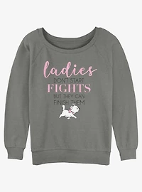 Disney The Aristocats Ladies Finish Fights Girls Slouchy Sweatshirt