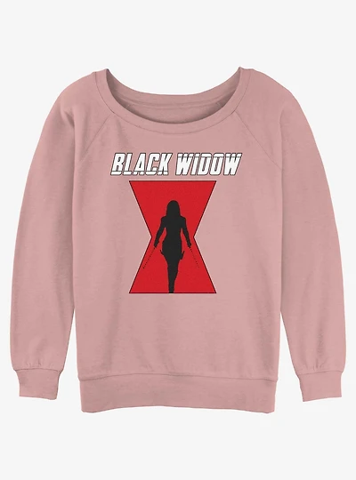 Marvel Black Widow Logo Girls Slouchy Sweatshirt