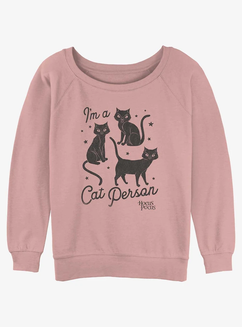Disney Hocus Pocus Binx Cat Person Girls Slouchy Sweatshirt