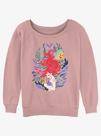 Disney The Little Mermaid Leafy Ariel Girls Slouchy Sweatshirt