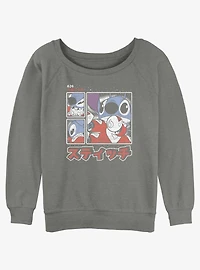 Disney Lilo & Stitch Pew Panels Girls Slouchy Sweatshirt