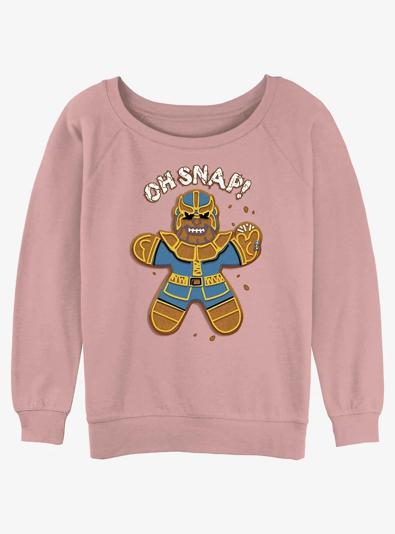 Marvel Gingerbread Thanos Titan Girls Slouchy Sweatshirt