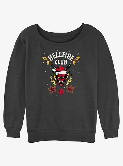 Stranger Things A Hellfire Holiday Girls Slouchy Sweatshirt