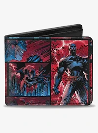 DC Comics Batman Urban Legends Scene Blocks Rainy Sky Bifold Wallet