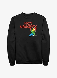 The Simpsons Holiday Bart Not Naughty Sweatshirt