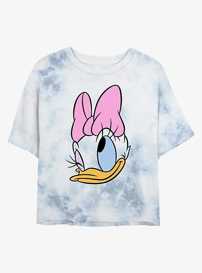 Disney Daisy Duck Daisy Big Face Tie-Dye Girls Crop T-Shirt