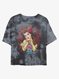 Disney Beauty and the Beast Rose Belle Tie-Dye Girls Crop T-Shirt