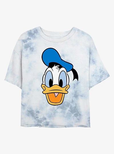 Disney Donald Duck Big Face Tie-Dye Girls Crop T-Shirt