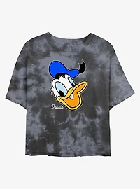 Disney Donald Duck Big Face Tie-Dye Girls Crop T-Shirt