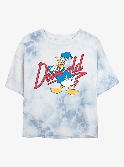Disney Donald Duck Signature Donald Tie-Dye Girls Crop T-Shirt