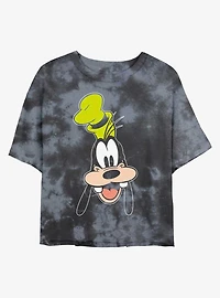 Disney Goofy Goofy Big Face Tie-Dye Girls Crop T-Shirt