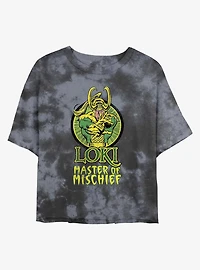 Marvel Loki Master of Mischief Tie-Dye Girls Crop T-Shirt
