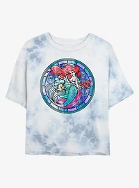 Disney The Little Mermaid Ariel Stained Glass Tie-Dye Girls Crop T-Shirt