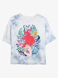 Disney The Little Mermaid Coral Reef Ariel Tie-Dye Girls Crop T-Shirt