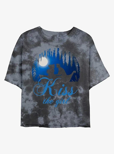 Disney The Little Mermaid Kiss Girl Tie-Dye Girls Crop T-Shirt