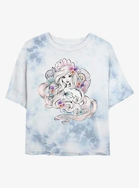 Disney The Little Mermaid Sea Shells Tie-Dye Girls Crop T-Shirt