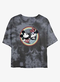 Disney Mickey Mouse Best Duo Badge Tie-Dye Girls Crop T-Shirt