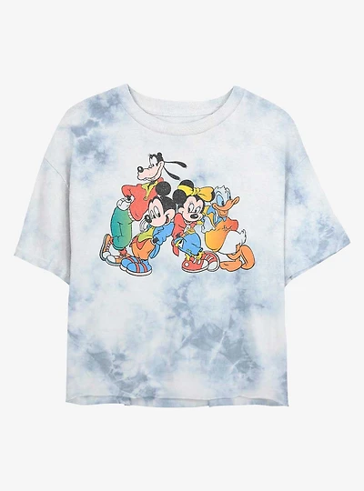 Disney Mickey Mouse Cali Vintage Tie-Dye Girls Crop T-Shirt