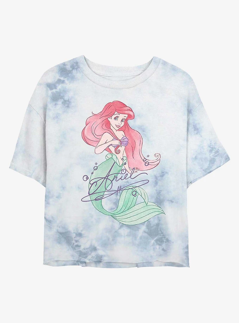 Disney The Little Mermaid Signed Ariel Tie-Dye Girls Crop T-Shirt