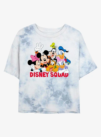 Disney Mickey Mouse Disney Squad Tie-Dye Girls Crop T-Shirt