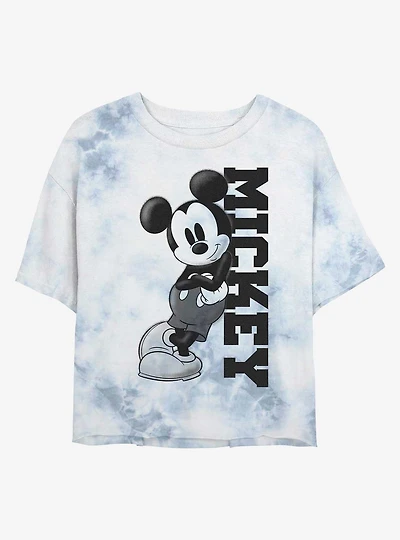 Disney Mickey Mouse Lean Tie-Dye Girls Crop T-Shirt