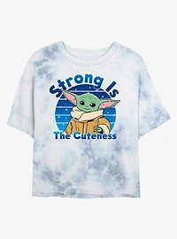 Star Wars The Mandalorian Grogu Strong Is Cuteness Tie-Dye Girls Crop T-Shirt