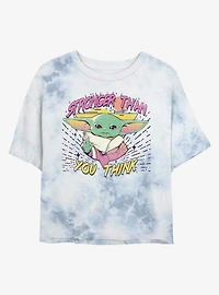 Star Wars The Mandalorian Grogu Stronger Than You Think Tie-Dye Girls Crop T-Shirt
