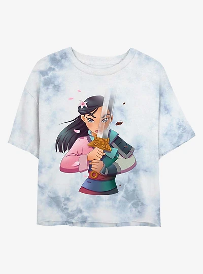 Disney Mulan Warrior Princess Tie-Dye Girls Crop T-Shirt