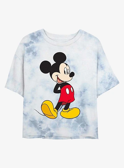 Disney Mickey Mouse Traditional Mickey Tie-Dye Girls Crop T-Shirt