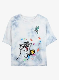 Disney Pocahontas Meeko and Flit Tie-Dye Girls Crop T-Shirt
