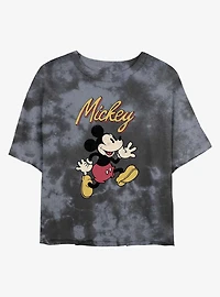 Disney Mickey Mouse Vintage Tie-Dye Girls Crop T-Shirt