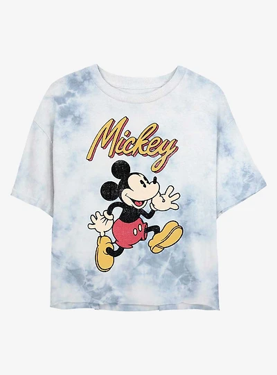 Disney Mickey Mouse Vintage Mickey Tie-Dye Girls Crop T-Shirt